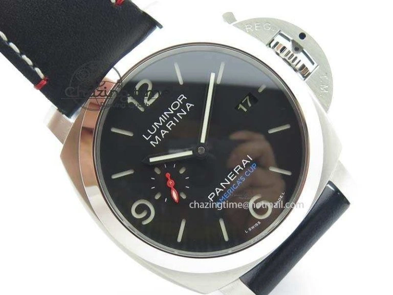 Reliable PAM732 S SF 1:1 Best Edition On Thick Black Leather Strap P 8477