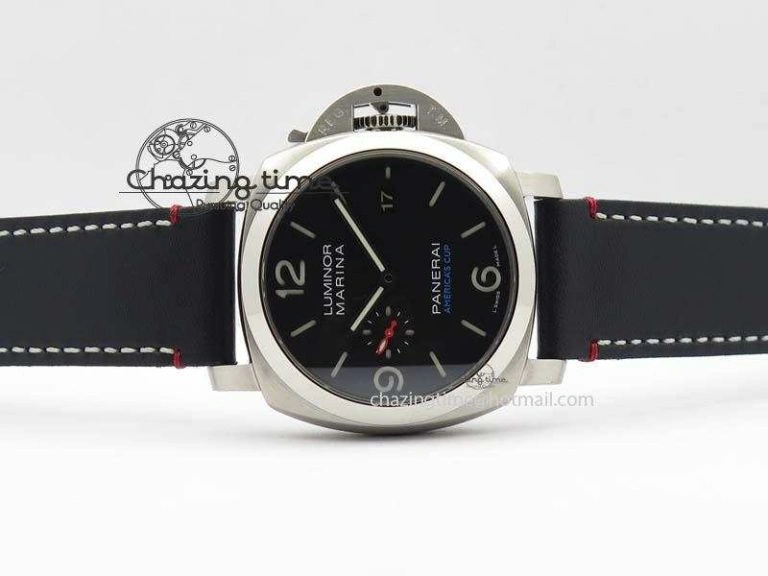 Reliable PAM732 S SF 1:1 Best Edition On Thick Black Leather Strap P 8477