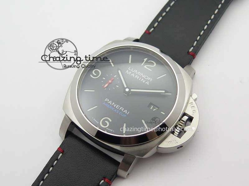 Reliable PAM732 S SF 1:1 Best Edition On Thick Black Leather Strap P 8477