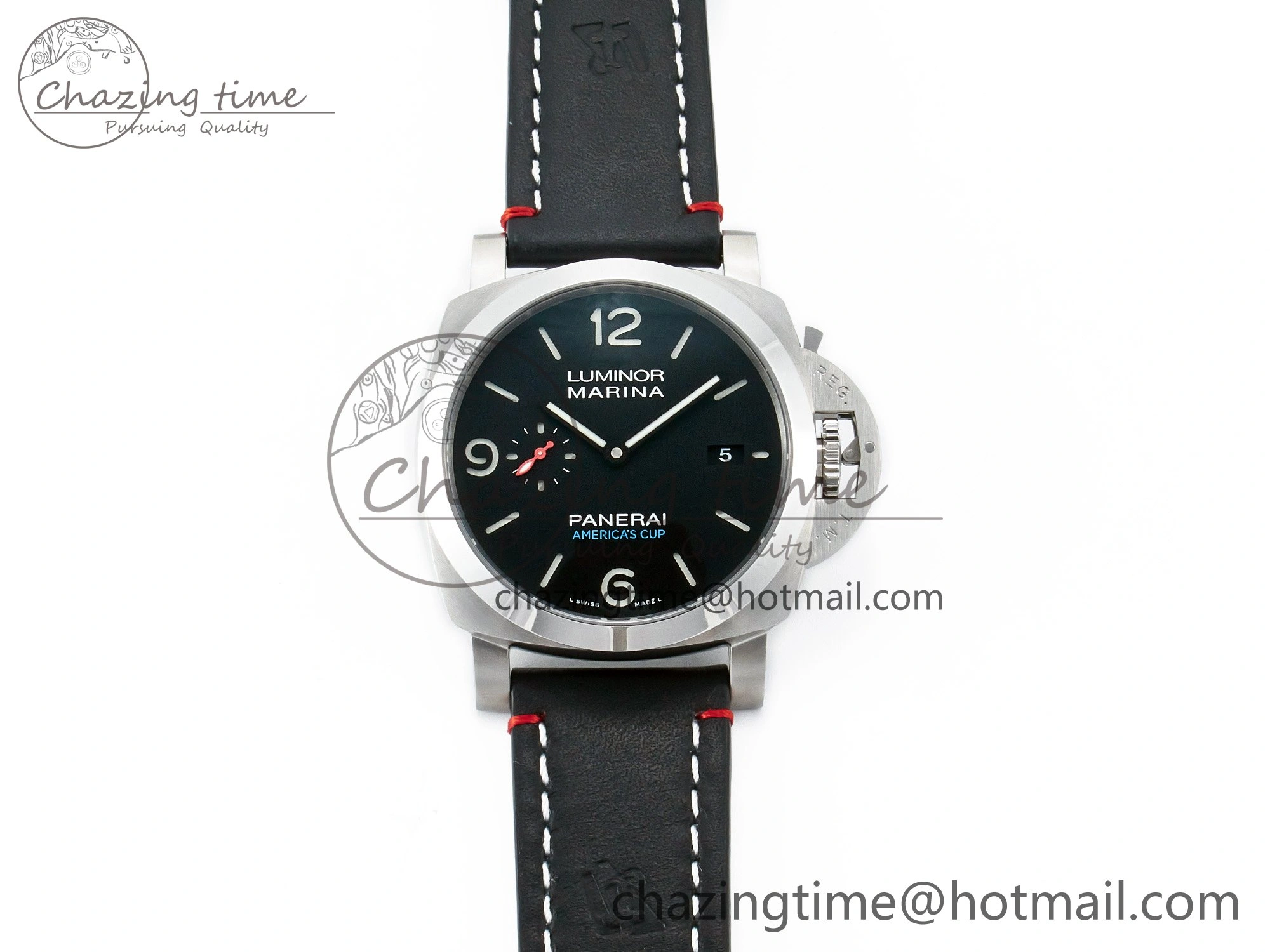 PAM732 W TTF 1:1 Best Edition on Black Leather Strap P Practical 8332