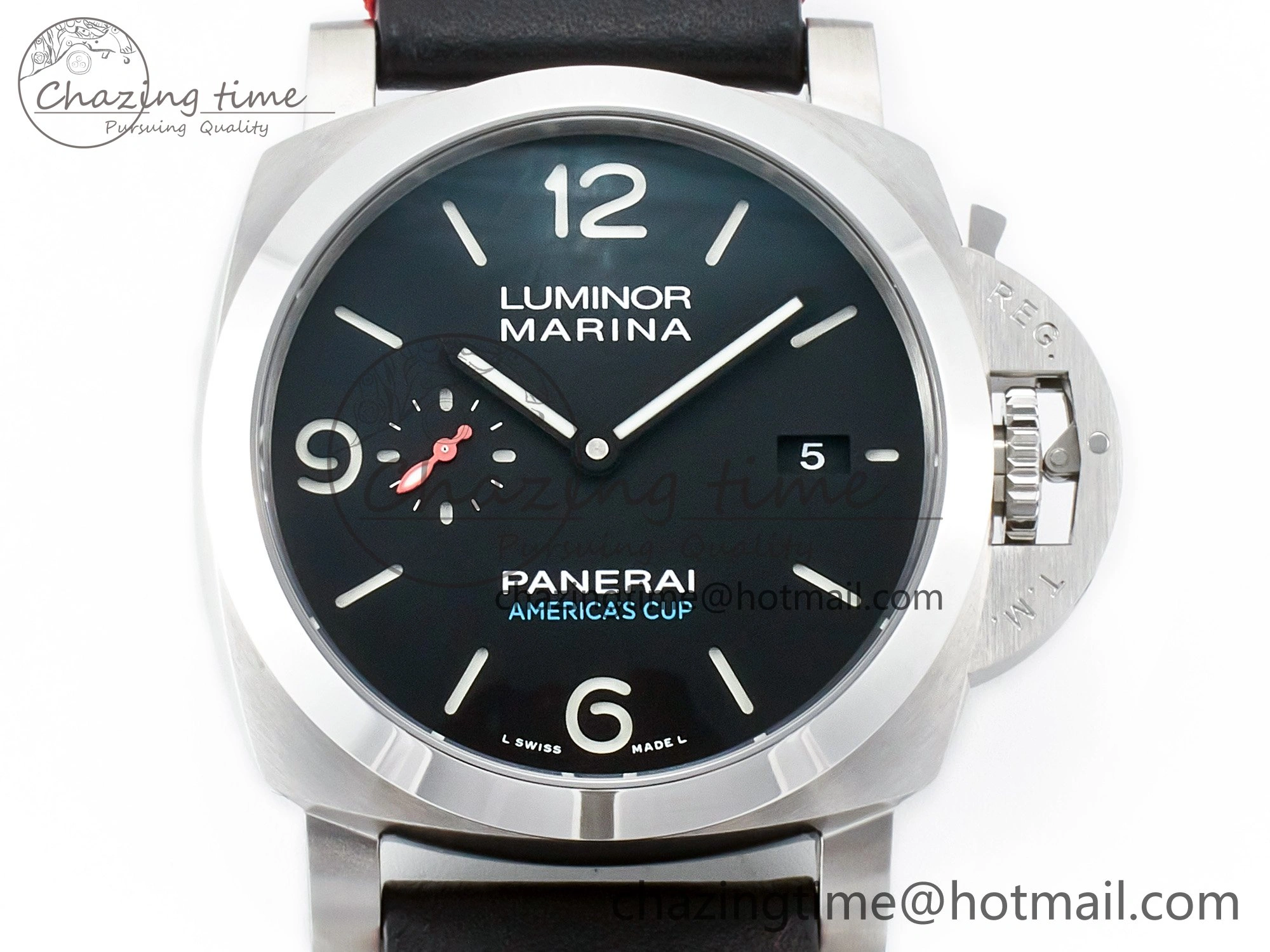 PAM732 W TTF 1:1 Best Edition on Black Leather Strap P Practical 8332