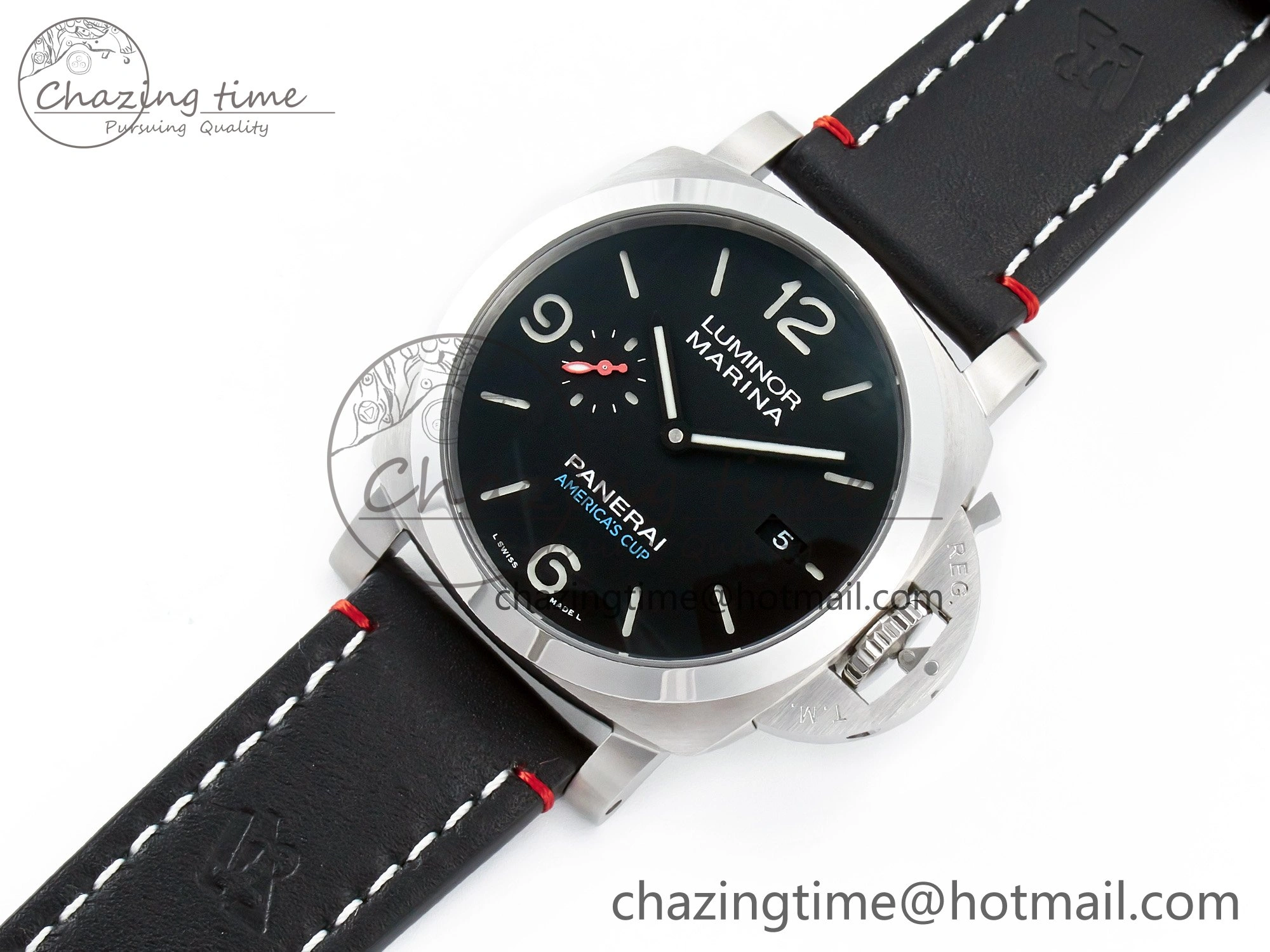 PAM732 W TTF 1:1 Best Edition on Black Leather Strap P Practical 8332