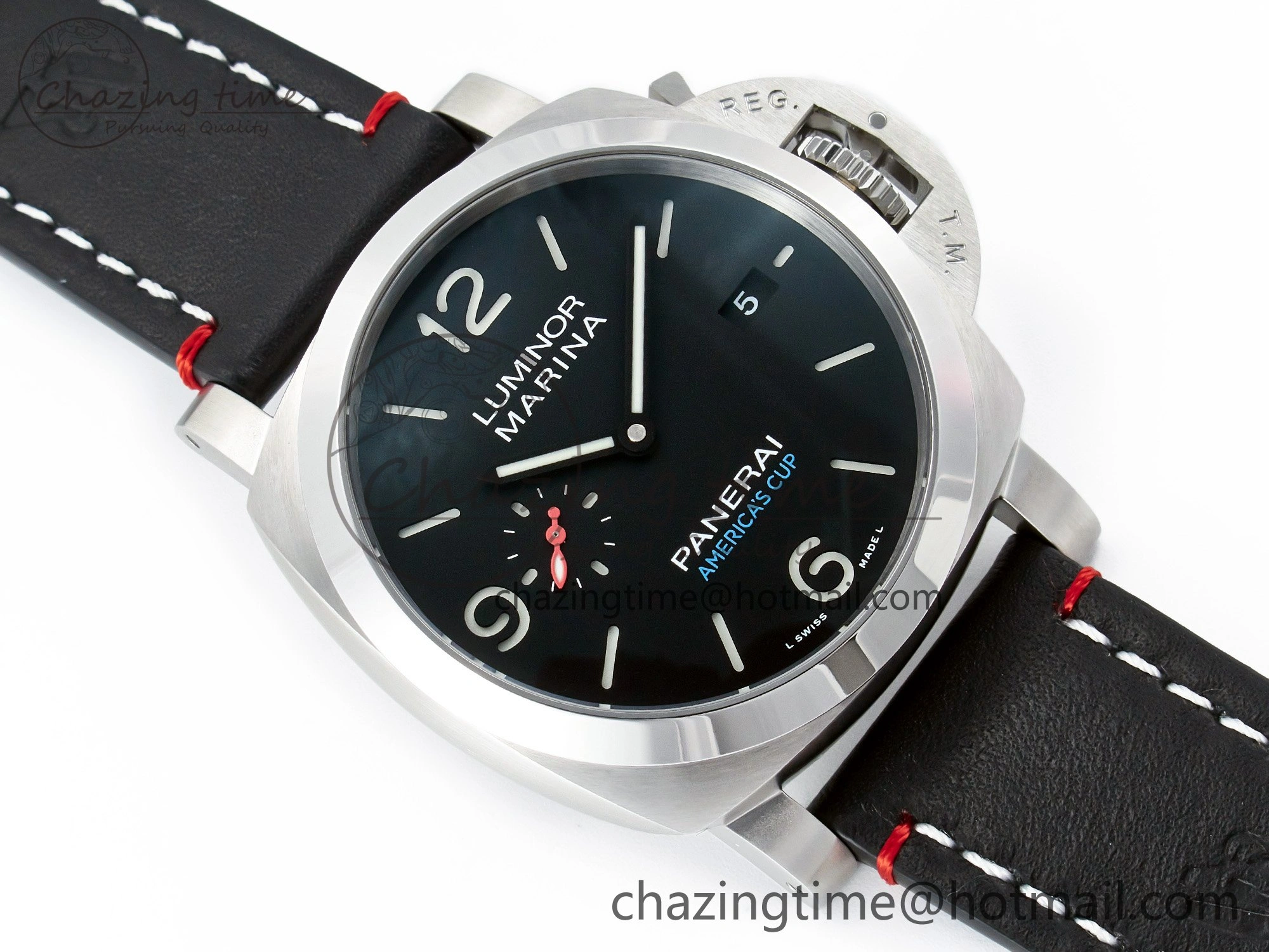 PAM732 W TTF 1:1 Best Edition on Black Leather Strap P Practical 8332