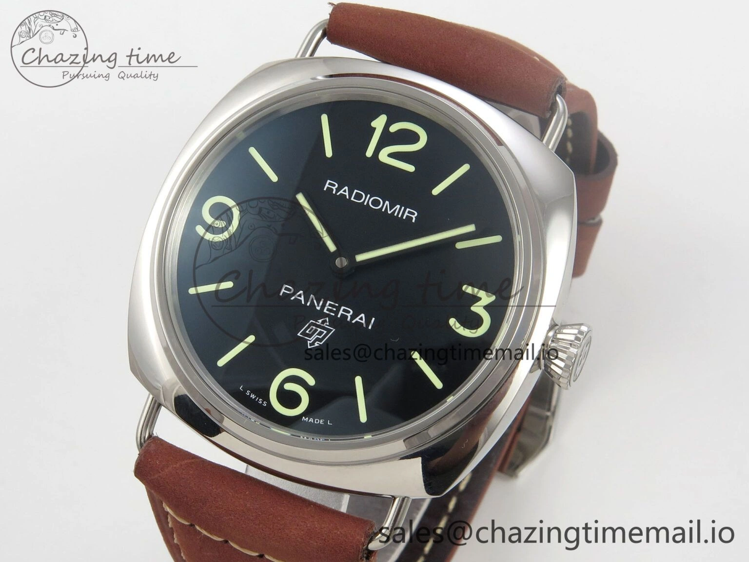 TimelessDesign PAM753 HWF 1:1 Best Edition Black Dial On Brown ASSO Leather Strap A 8295