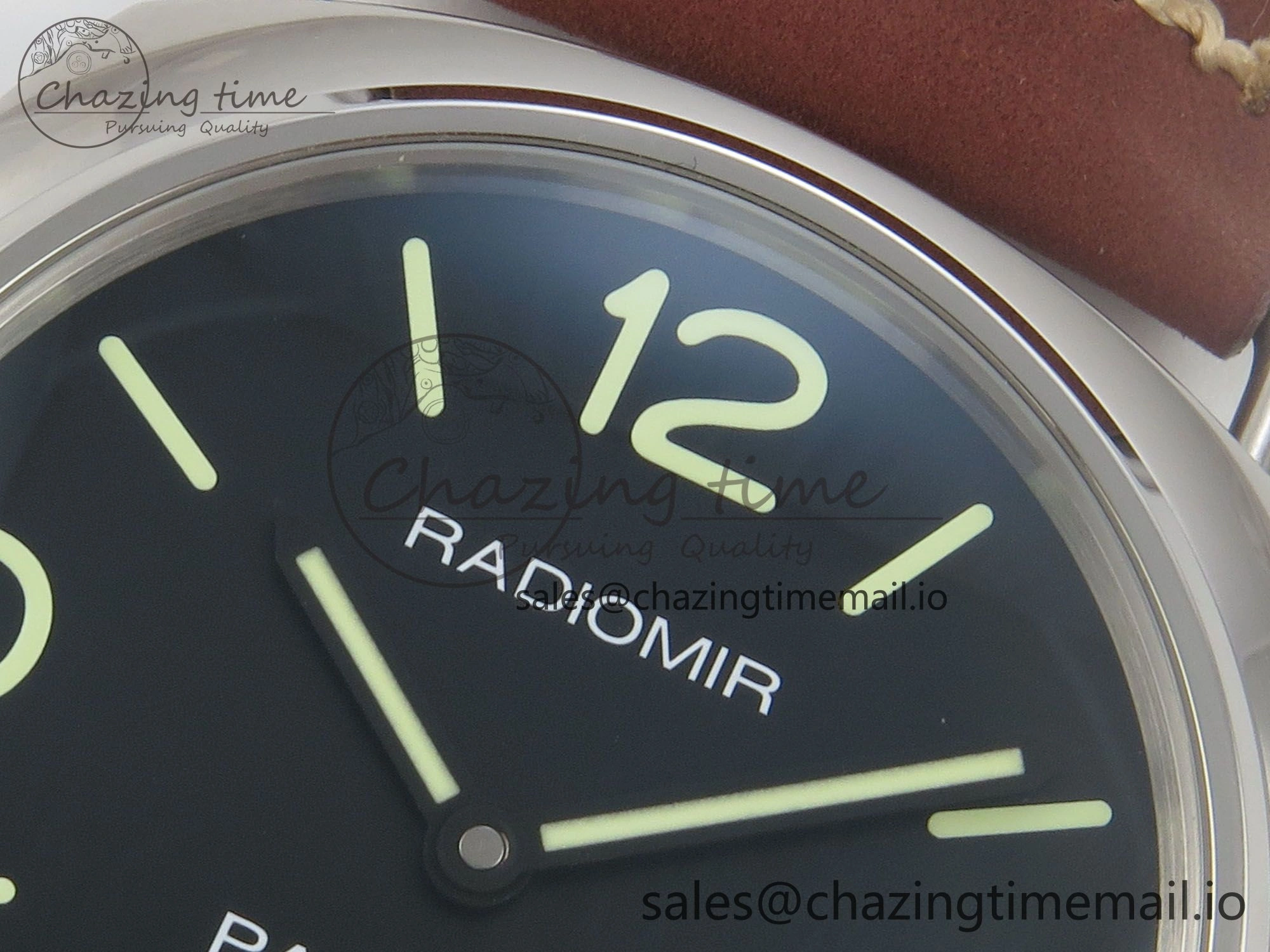 TimelessDesign PAM753 HWF 1:1 Best Edition Black Dial On Brown ASSO Leather Strap A 8295