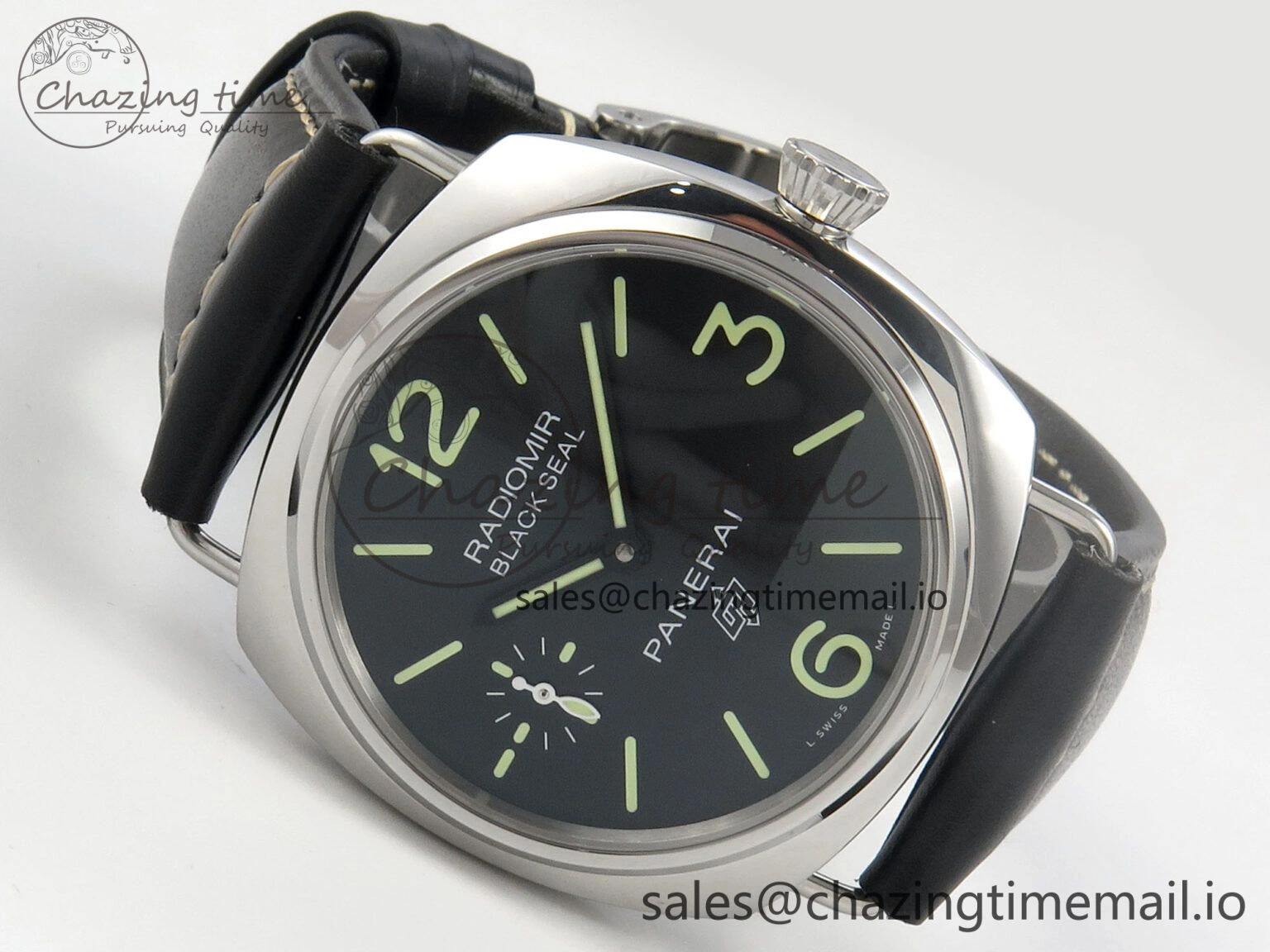 PAM754 HWF 1:1 Best Edition Black Dial On Black Leather Strap A SunProtective 8306