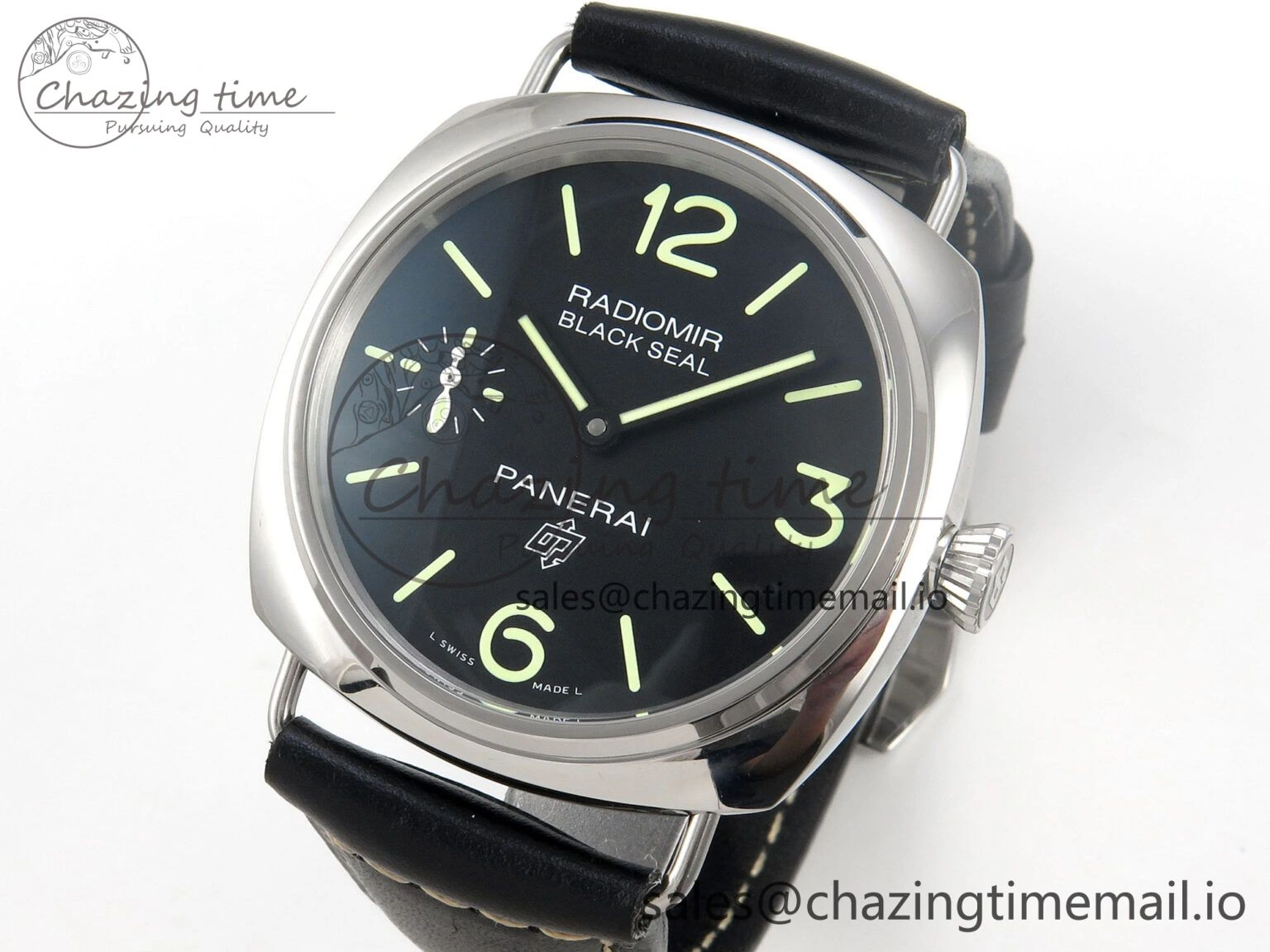 PAM754 HWF 1:1 Best Edition Black Dial On Black Leather Strap A SunProtective 8306