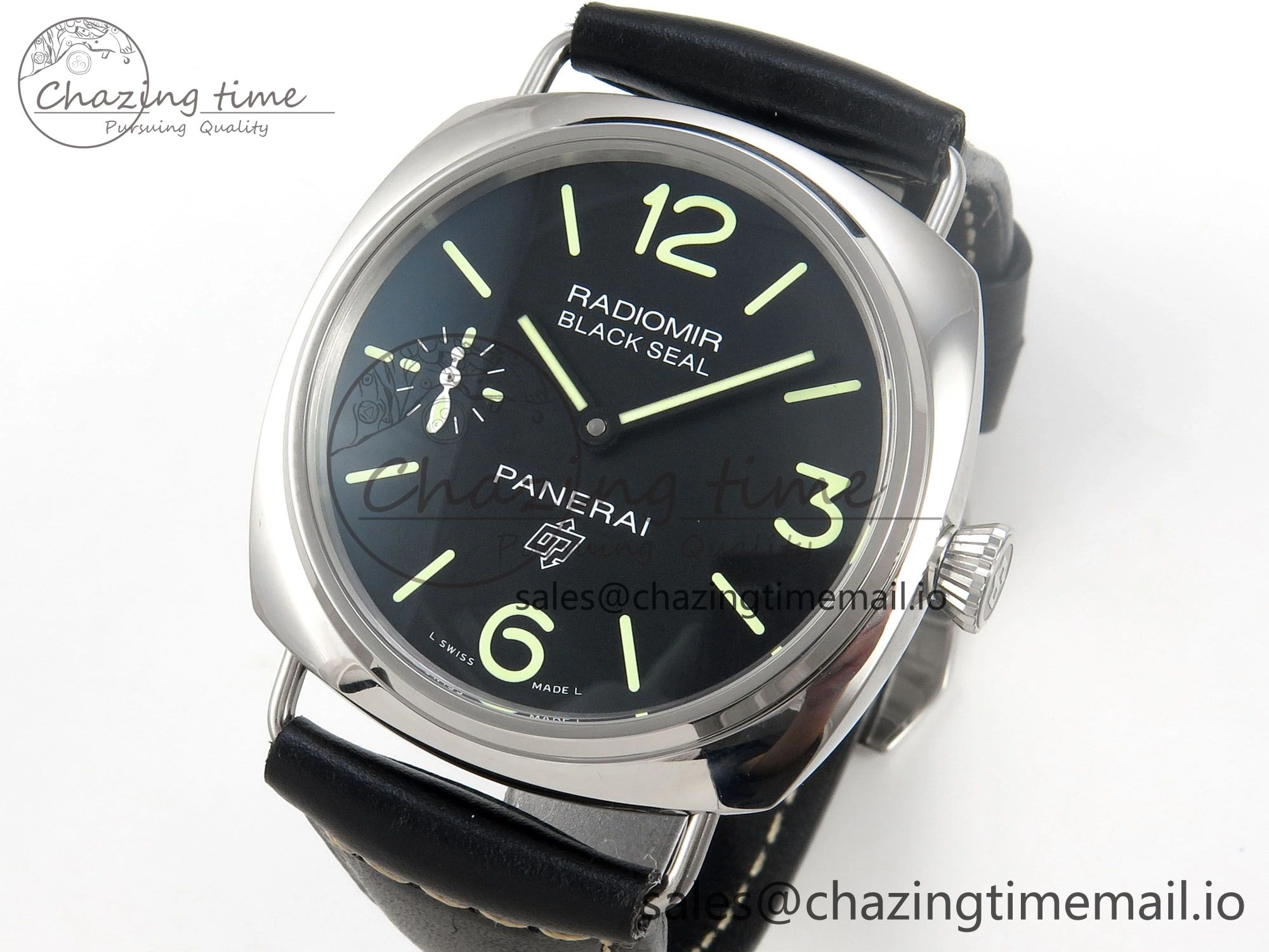 PAM754 HWF 1:1 Best Edition Black Dial On Black Leather Strap A SunProtective 8306