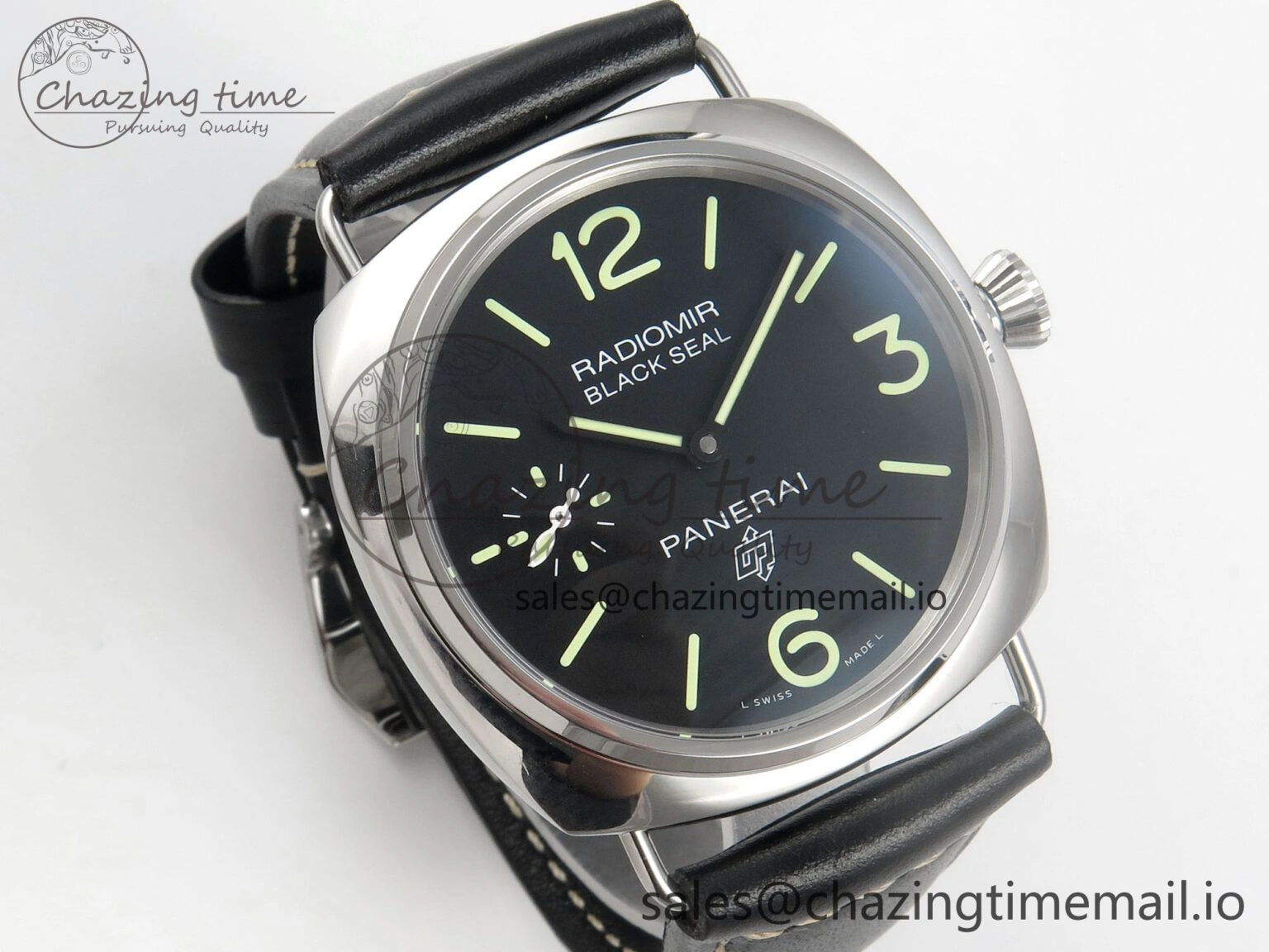 PAM754 HWF 1:1 Best Edition Black Dial On Black Leather Strap A SunProtective 8306