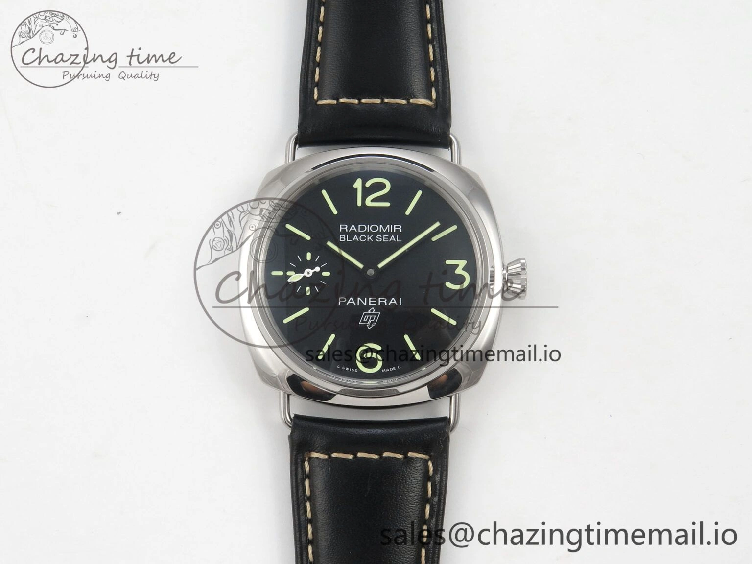 PAM754 HWF 1:1 Best Edition Black Dial On Black Leather Strap A SunProtective 8306