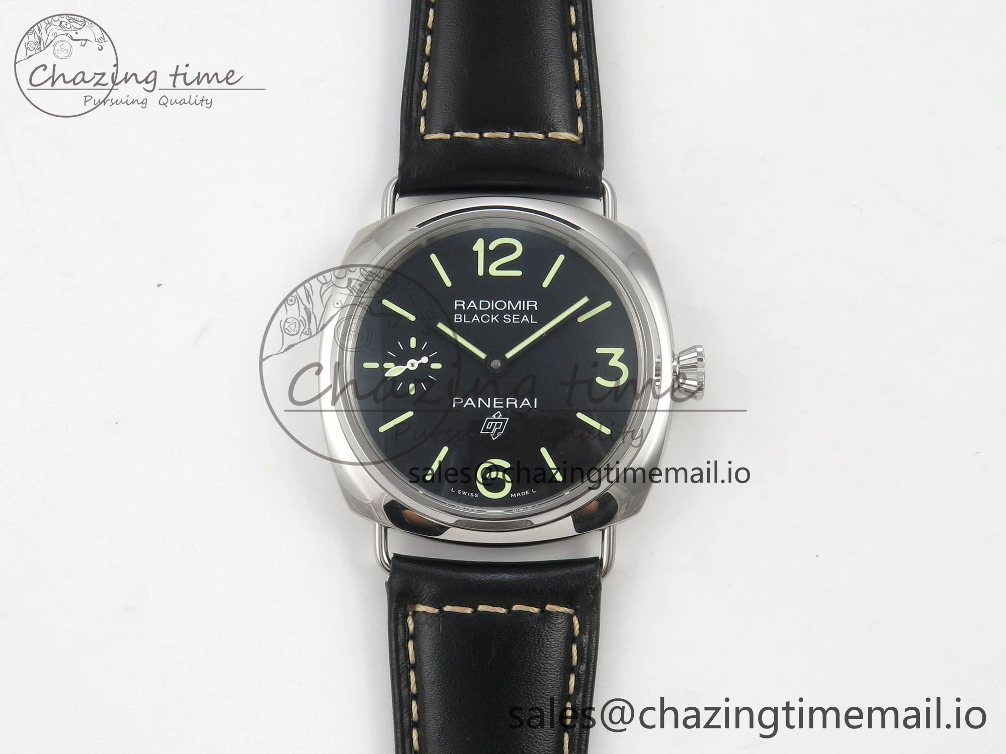 PAM754 HWF 1:1 Best Edition Black Dial On Black Leather Strap A SunProtective 8306
