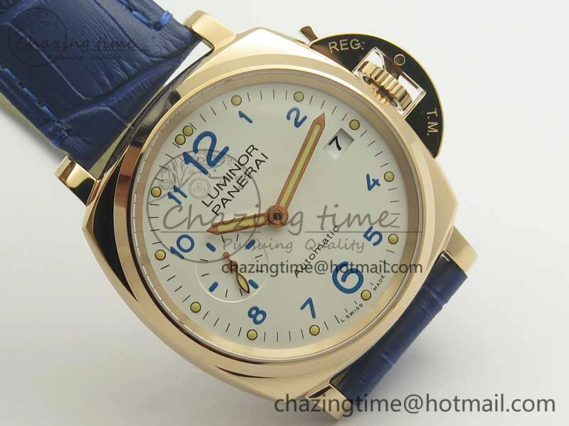 PAM756 Luminor Due VSF Best Edition White Dial on Blue Leather Strap AXXXIV Practical 8426