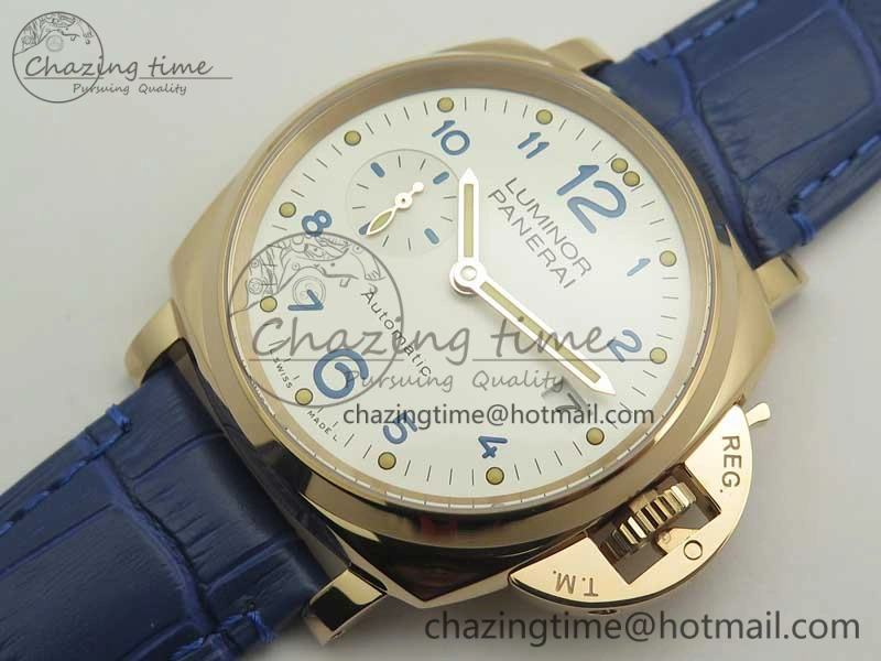 PAM756 Luminor Due VSF Best Edition White Dial on Blue Leather Strap AXXXIV Practical 8426