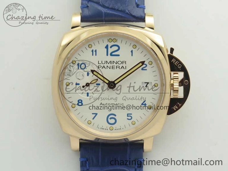 PAM756 Luminor Due VSF Best Edition White Dial on Blue Leather Strap AXXXIV Practical 8426