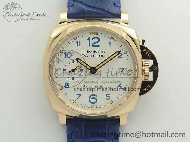 PAM756 Luminor Due VSF Best Edition White Dial on Blue Leather Strap AXXXIV Practical 8426