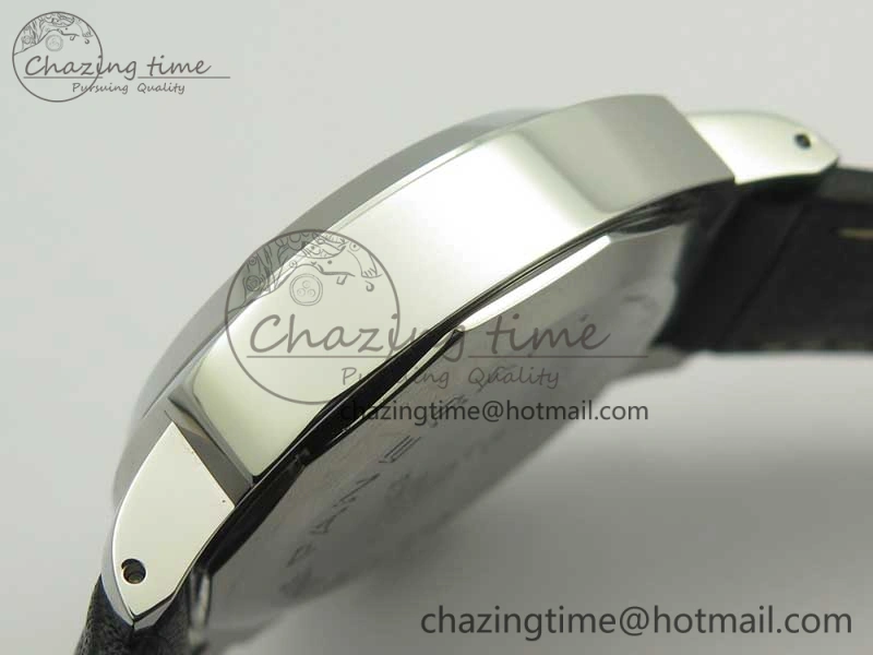 Flexible PAM773 Luminor Base Logo 3 Days Acciaio XF 1:1 Best Edition Black Dial On Black Leather Strap A 8430