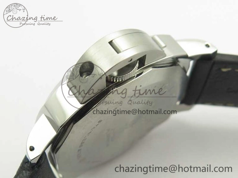 Flexible PAM773 Luminor Base Logo 3 Days Acciaio XF 1:1 Best Edition Black Dial On Black Leather Strap A 8430