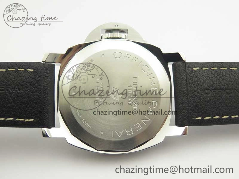 Flexible PAM773 Luminor Base Logo 3 Days Acciaio XF 1:1 Best Edition Black Dial On Black Leather Strap A 8430