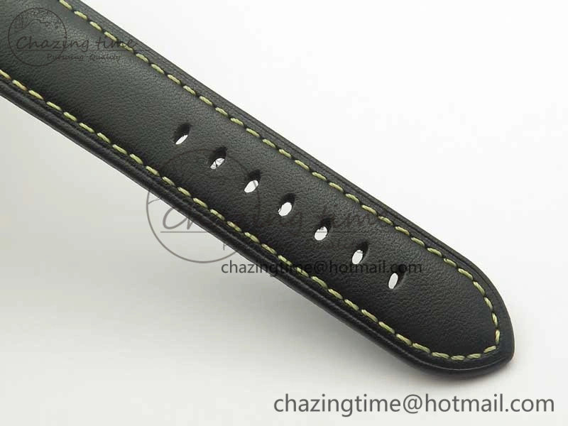 Flexible PAM773 Luminor Base Logo 3 Days Acciaio XF 1:1 Best Edition Black Dial On Black Leather Strap A 8430