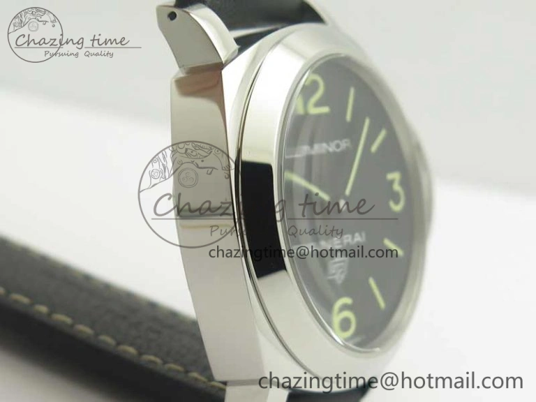 Flexible PAM773 Luminor Base Logo 3 Days Acciaio XF 1:1 Best Edition Black Dial On Black Leather Strap A 8430