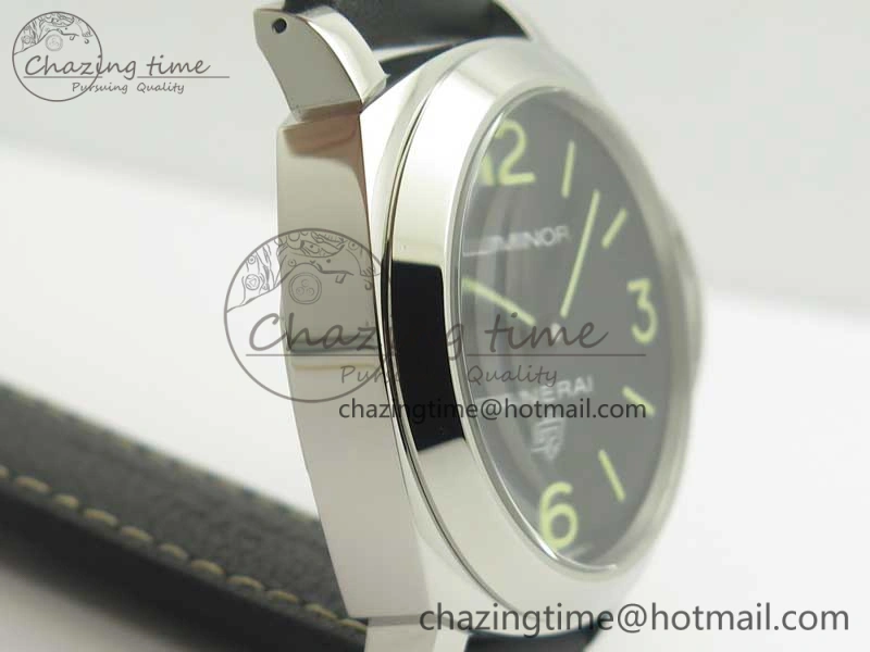 Flexible PAM773 Luminor Base Logo 3 Days Acciaio XF 1:1 Best Edition Black Dial On Black Leather Strap A 8430