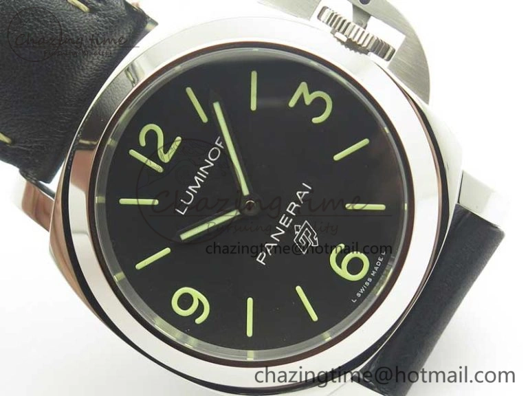 Flexible PAM773 Luminor Base Logo 3 Days Acciaio XF 1:1 Best Edition Black Dial On Black Leather Strap A 8430