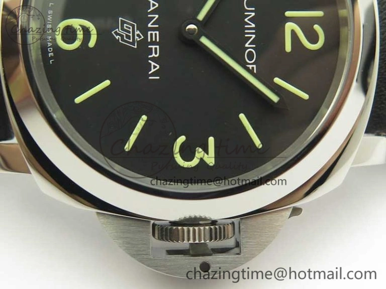 Flexible PAM773 Luminor Base Logo 3 Days Acciaio XF 1:1 Best Edition Black Dial On Black Leather Strap A 8430