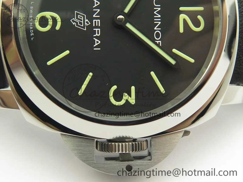 Flexible PAM773 Luminor Base Logo 3 Days Acciaio XF 1:1 Best Edition Black Dial On Black Leather Strap A 8430