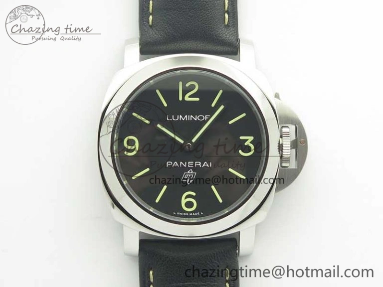 Flexible PAM773 Luminor Base Logo 3 Days Acciaio XF 1:1 Best Edition Black Dial On Black Leather Strap A 8430