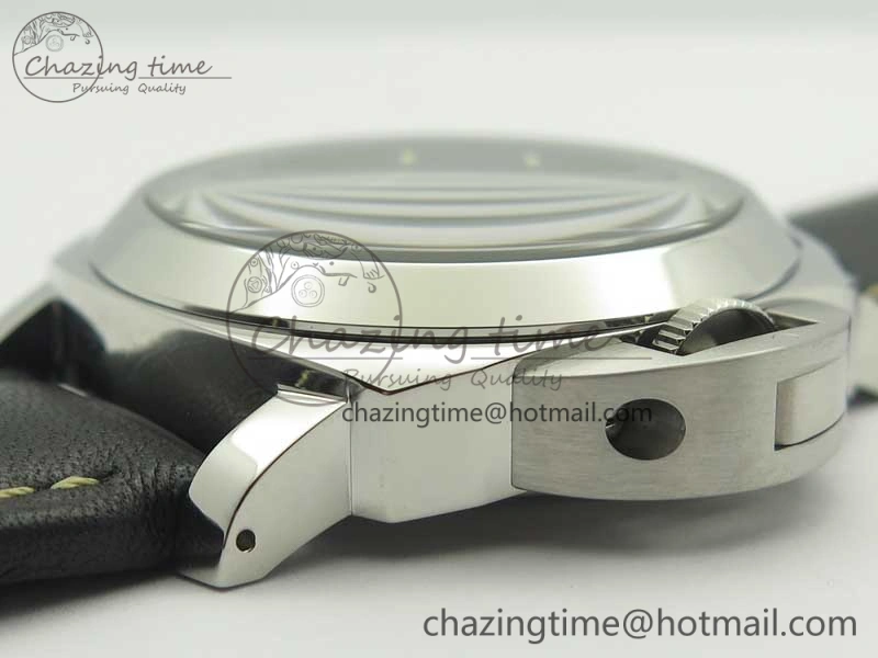 Flexible PAM773 Luminor Base Logo 3 Days Acciaio XF 1:1 Best Edition Black Dial On Black Leather Strap A 8430