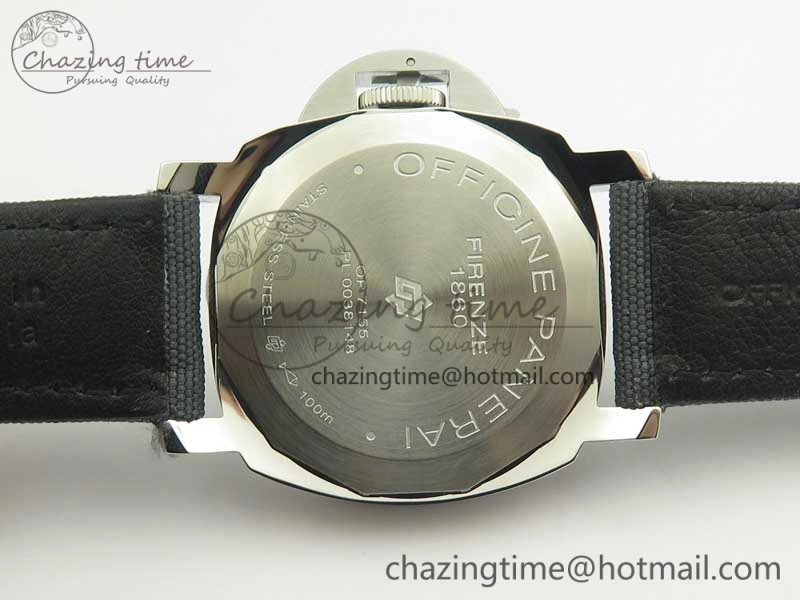 TimelessDesign PAM774 Luminor Base Blue Logo 3 Days Acciaio XF 1:1 Best Edition Black Dial On Blue Nylon Strap A 8445