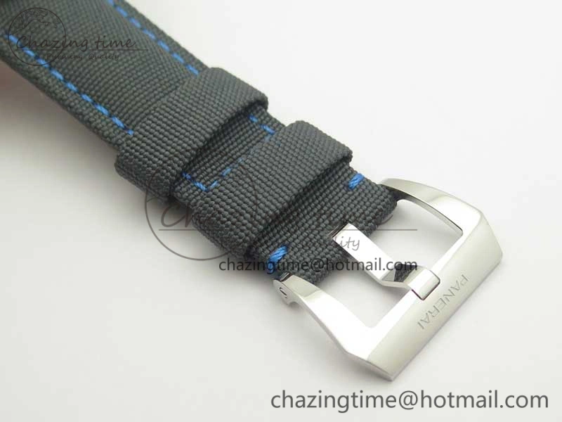 TimelessDesign PAM774 Luminor Base Blue Logo 3 Days Acciaio XF 1:1 Best Edition Black Dial On Blue Nylon Strap A 8445