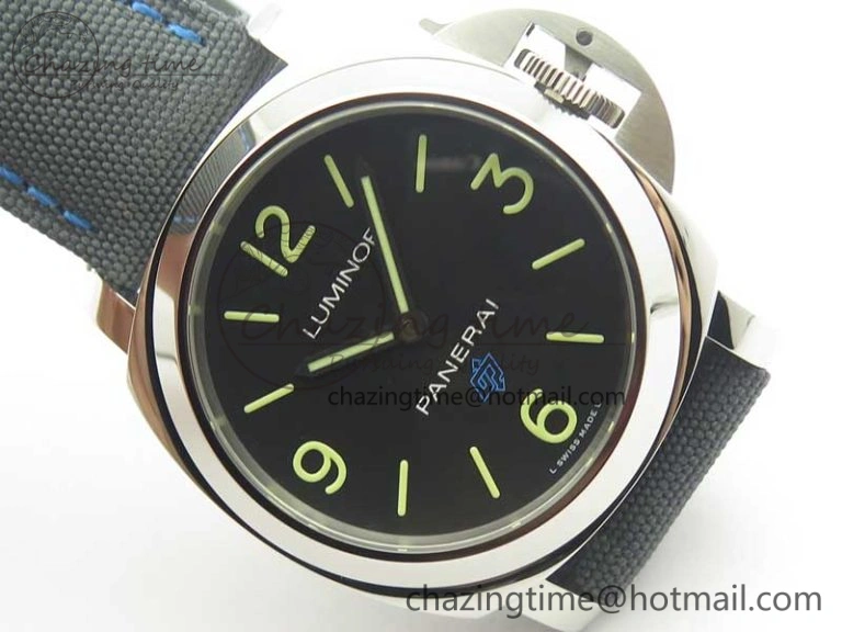 TimelessDesign PAM774 Luminor Base Blue Logo 3 Days Acciaio XF 1:1 Best Edition Black Dial On Blue Nylon Strap A 8445