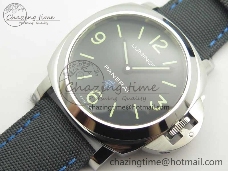 TimelessDesign PAM774 Luminor Base Blue Logo 3 Days Acciaio XF 1:1 Best Edition Black Dial On Blue Nylon Strap A 8445