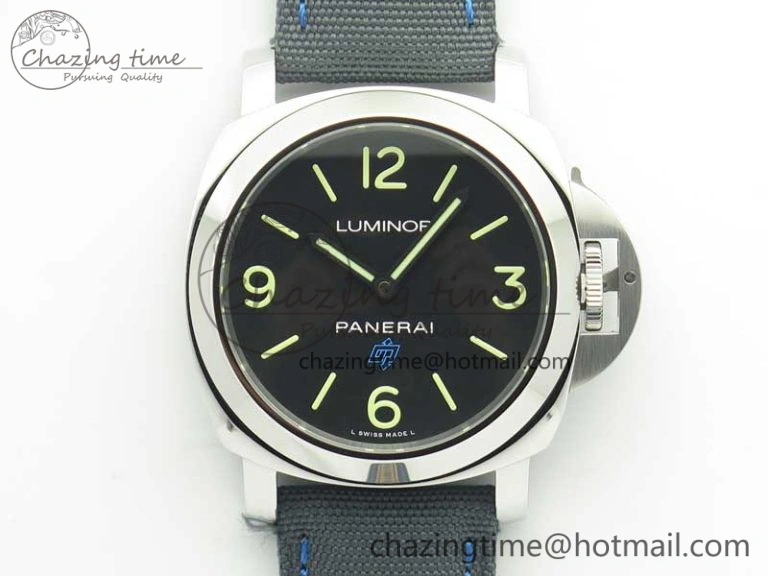TimelessDesign PAM774 Luminor Base Blue Logo 3 Days Acciaio XF 1:1 Best Edition Black Dial On Blue Nylon Strap A 8445