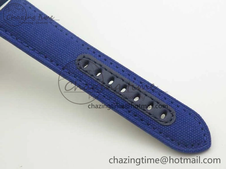 Durable PAM777 Luminor Base Blue Logo 3 Days Acciaio XF 1:1 Best Edition Black Dial on Blue Nylon Strap A 8429