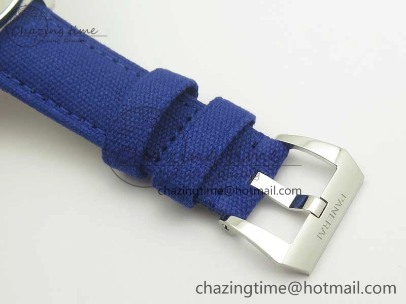 Durable PAM777 Luminor Base Blue Logo 3 Days Acciaio XF 1:1 Best Edition Black Dial on Blue Nylon Strap A 8429