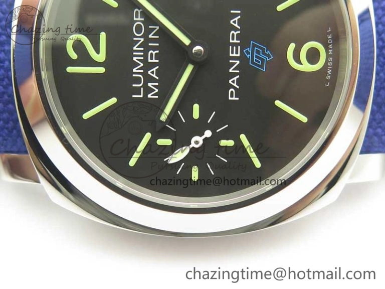 Durable PAM777 Luminor Base Blue Logo 3 Days Acciaio XF 1:1 Best Edition Black Dial on Blue Nylon Strap A 8429