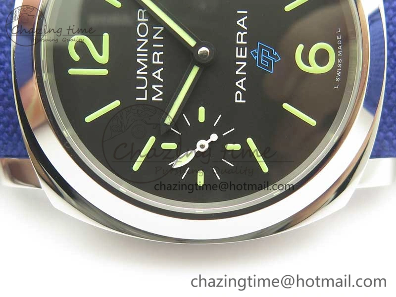 Durable PAM777 Luminor Base Blue Logo 3 Days Acciaio XF 1:1 Best Edition Black Dial on Blue Nylon Strap A 8429