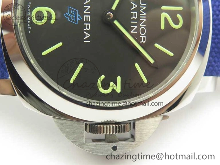 Durable PAM777 Luminor Base Blue Logo 3 Days Acciaio XF 1:1 Best Edition Black Dial on Blue Nylon Strap A 8429