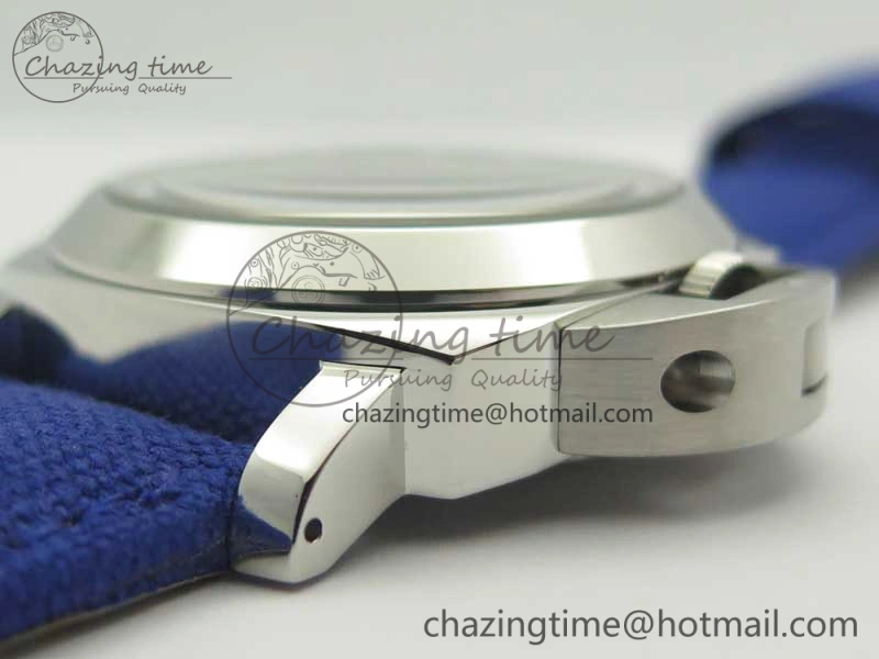 Durable PAM777 Luminor Base Blue Logo 3 Days Acciaio XF 1:1 Best Edition Black Dial on Blue Nylon Strap A 8429