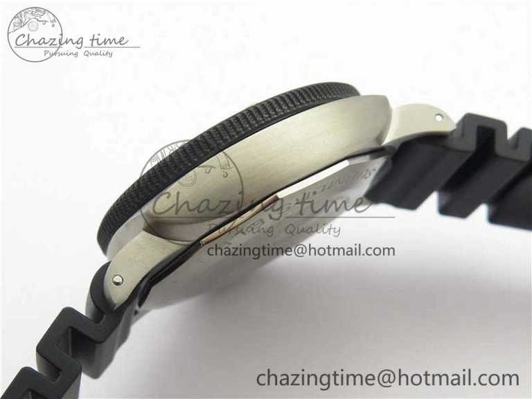 PAM799 Titanium VSF Best Edition Carbotech Bezel Black Dial on Rubber Strap P.9010 Clone Functional 8420