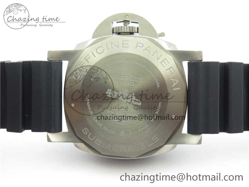 PAM799 Titanium VSF Best Edition Carbotech Bezel Black Dial on Rubber Strap P.9010 Clone Functional 8420
