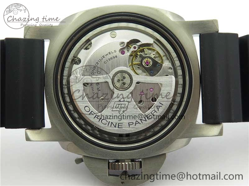PAM799 Titanium VSF Best Edition Carbotech Bezel Black Dial on Rubber Strap P.9010 Clone Functional 8420