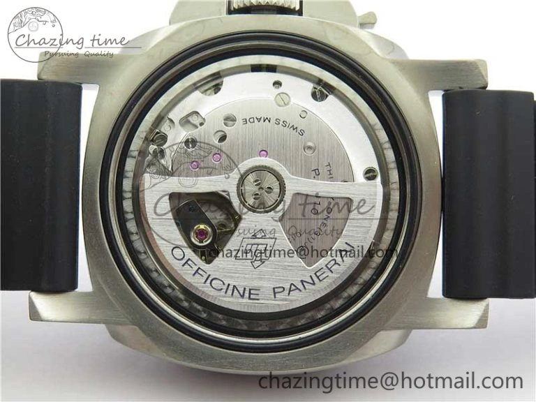 PAM799 Titanium VSF Best Edition Carbotech Bezel Black Dial on Rubber Strap P.9010 Clone Functional 8420