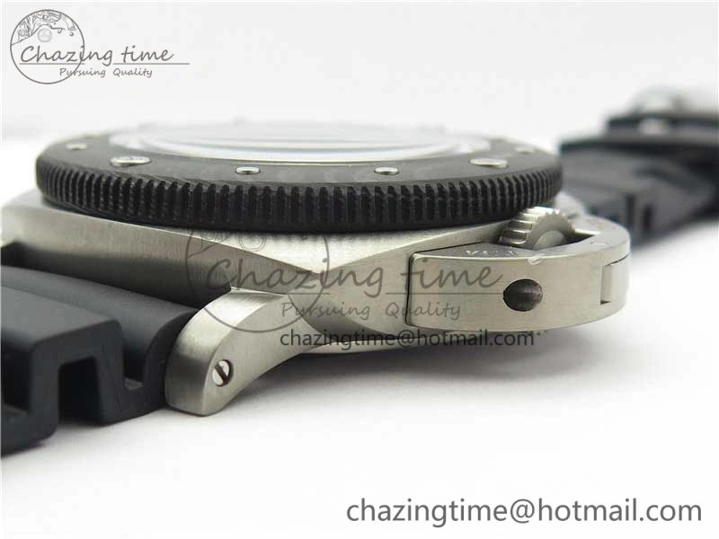 PAM799 Titanium VSF Best Edition Carbotech Bezel Black Dial on Rubber Strap P.9010 Clone Functional 8420