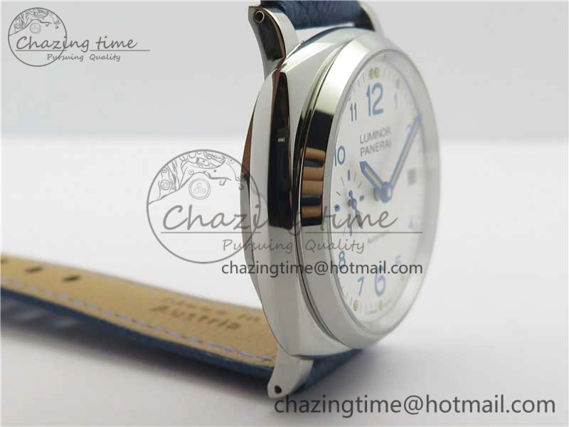 Seasonal PAM906 Luminor Due VSF Best Edition White Dial on Blue Leather Strap AXXXIV 8412
