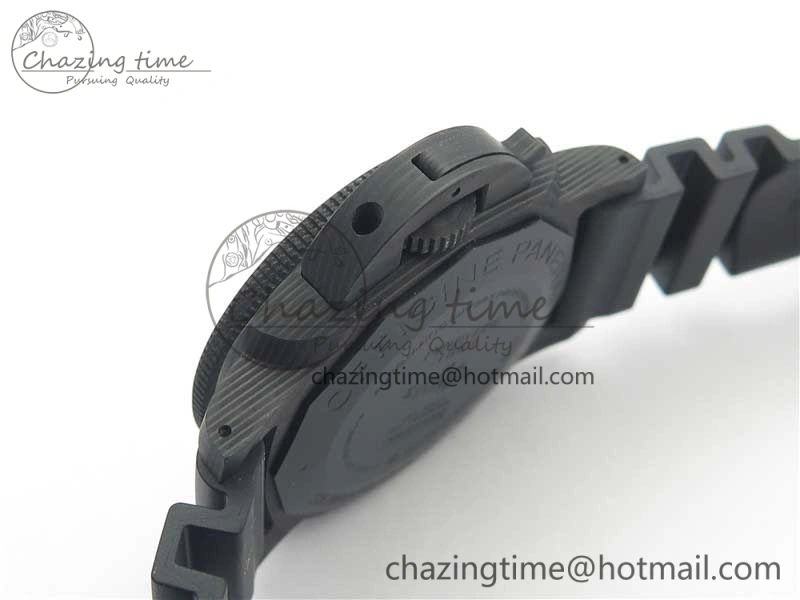 PAM960 Carbotech 42mm VSF Best Edition Black Dial Blue Markers on Rubber Strap P.9010 Clone Lightweight 8417