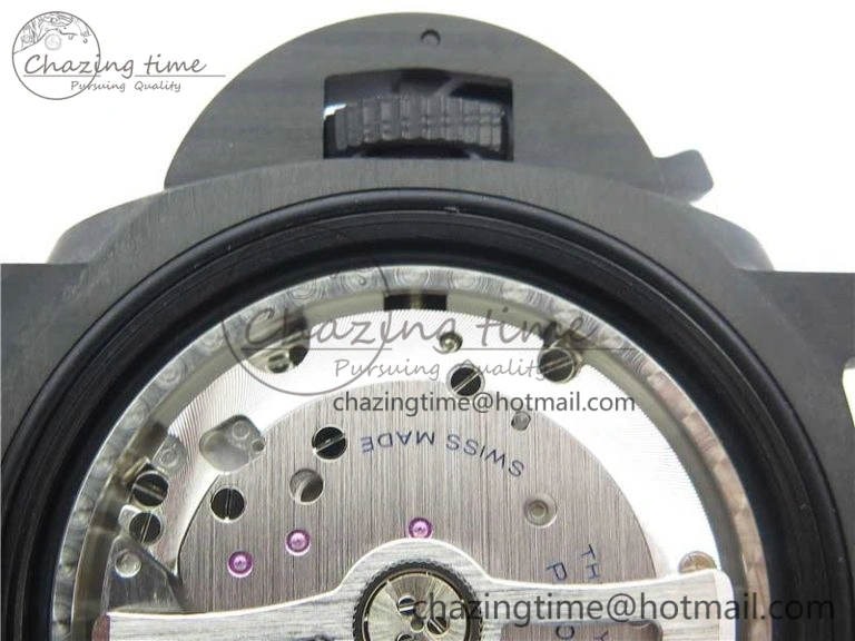 Comfortable PAM961 Carbotech VSF Best Edition Carbon Dial on Green Rubber Strap P.9010 Clone 8414