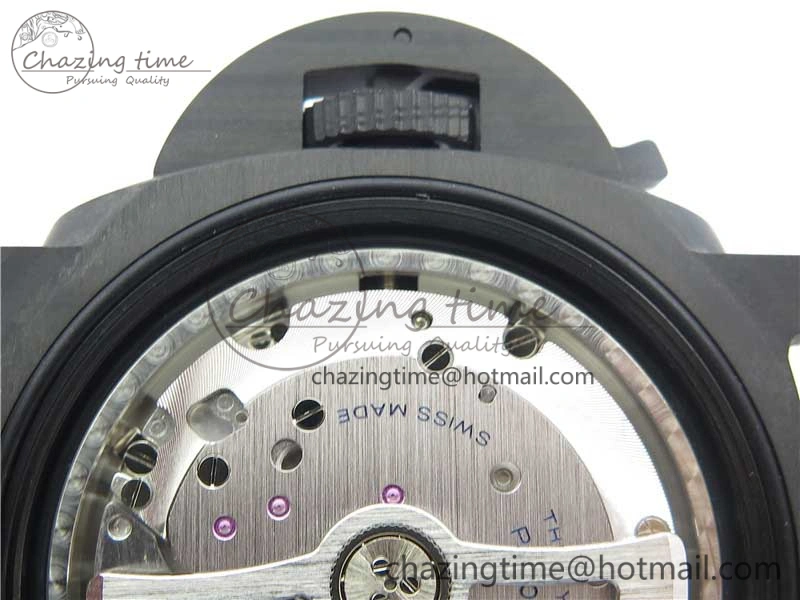Comfortable PAM961 Carbotech VSF Best Edition Carbon Dial on Green Rubber Strap P.9010 Clone 8414